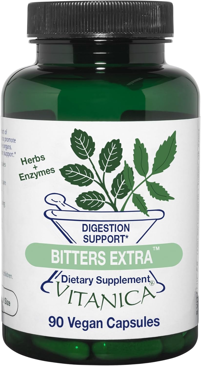 Vegan Digestive Support Supplement with Vitanica Bitters Extra - 90 Capsules