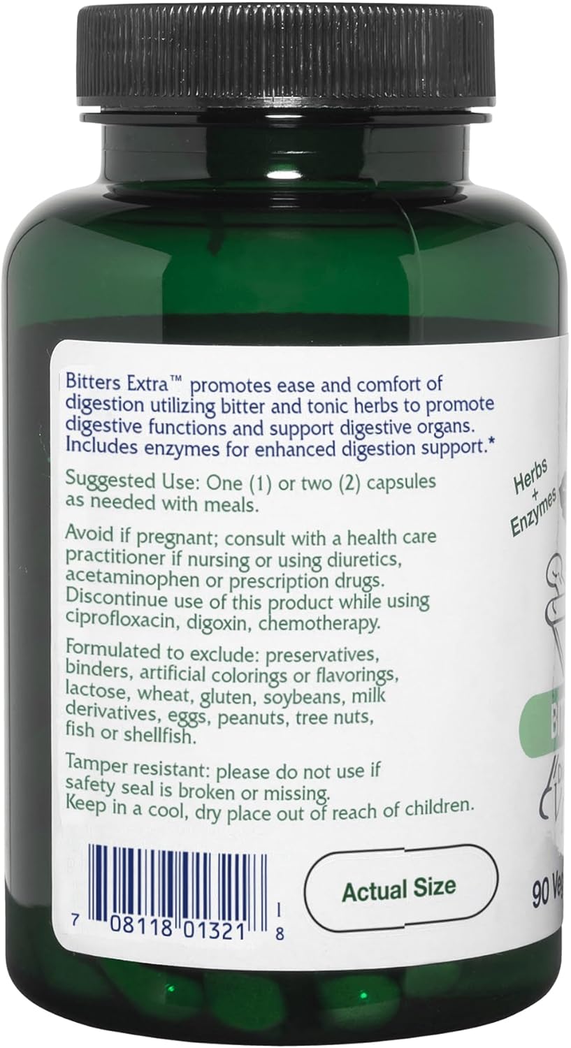 Vegan Digestive Support Supplement with Vitanica Bitters Extra - 90 Capsules