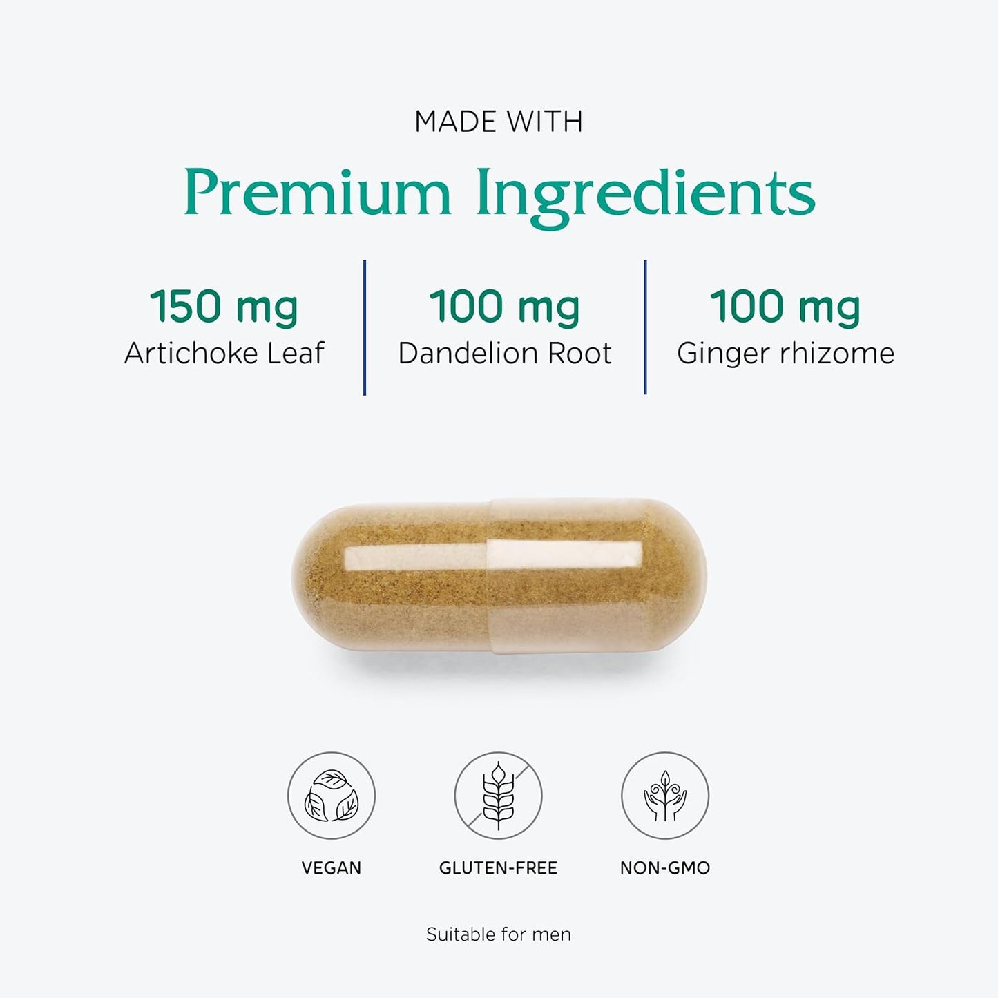 Vegan Digestive Support Supplement with Vitanica Bitters Extra - 90 Capsules