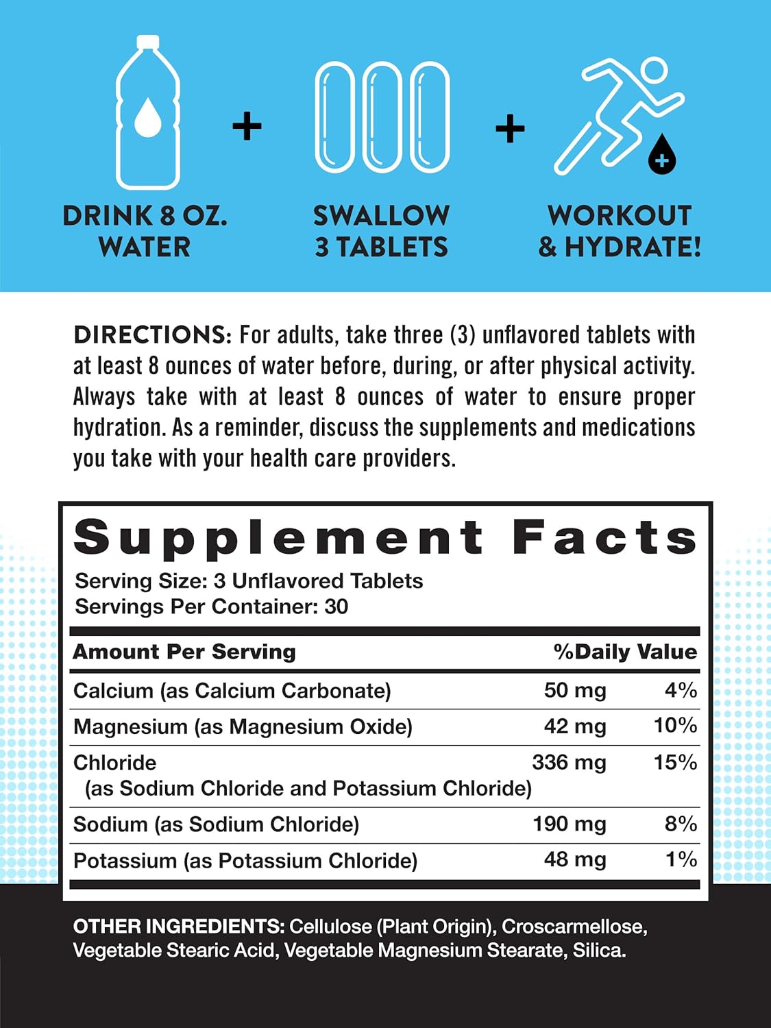 Vegan Electrolyte Tablets - 90 Count Hydration Supplement with Minerals, No Sugar, Non-GMO & Gluten Free