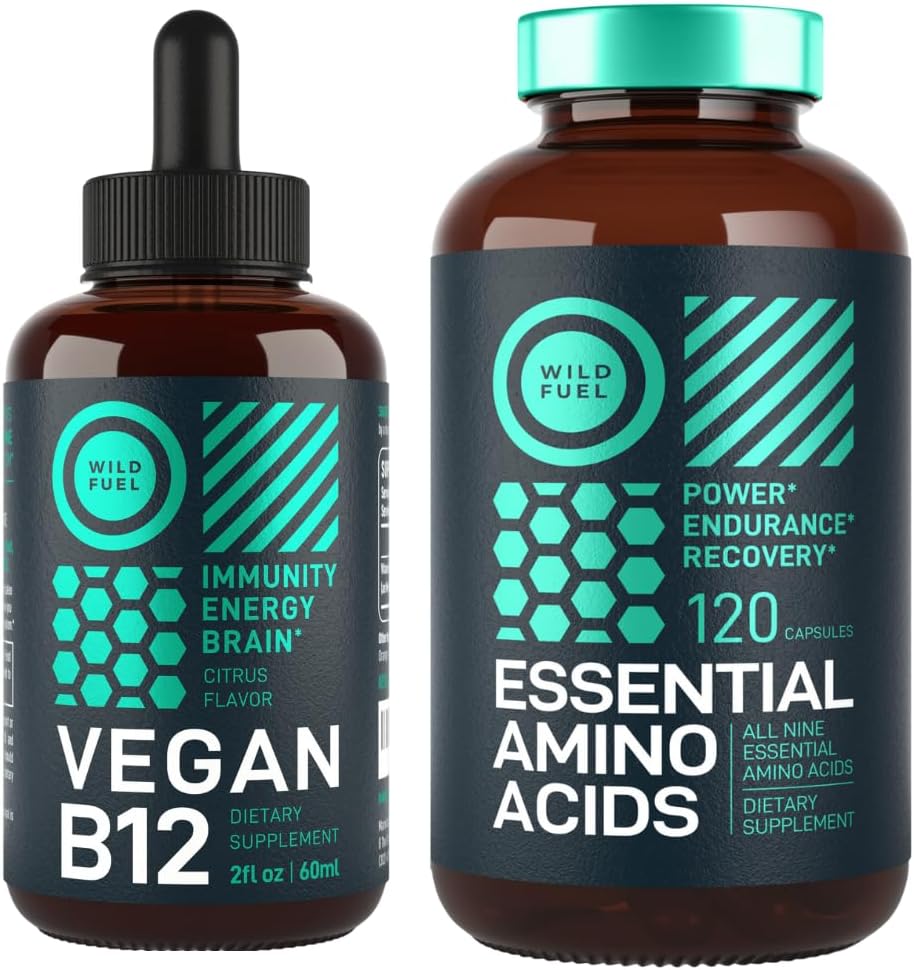 Vegan Energy Bundle: Essential Amino Acid Supplement & Liquid Vitamin B12