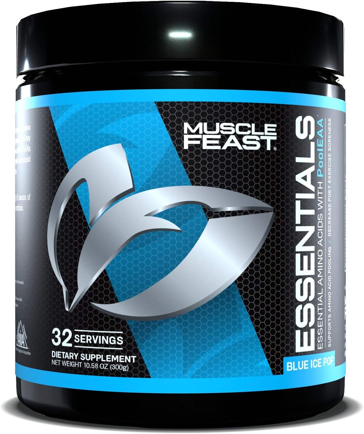 Vegan Essential Amino Acid Powder for Post Workout Recovery - Blue Ice Pop Flavor, 300g