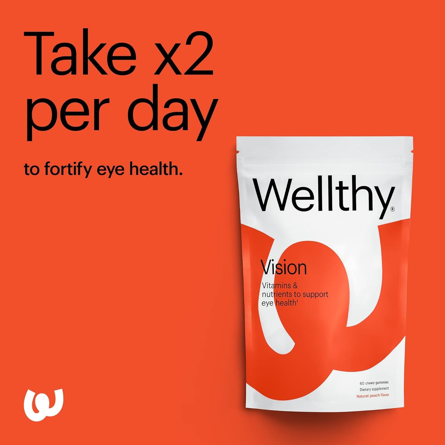 Vegan Eye Health Gummies with Lutein, Beta-Carotene & Zinc - Peach Flavor, 30 Day Supply