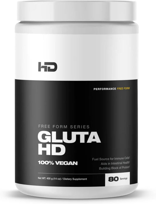 Vegan & Fermented L-Glutamine Supplement for Immune & Muscle Health | HD MUSCLE GlutaHD | 80 Servings