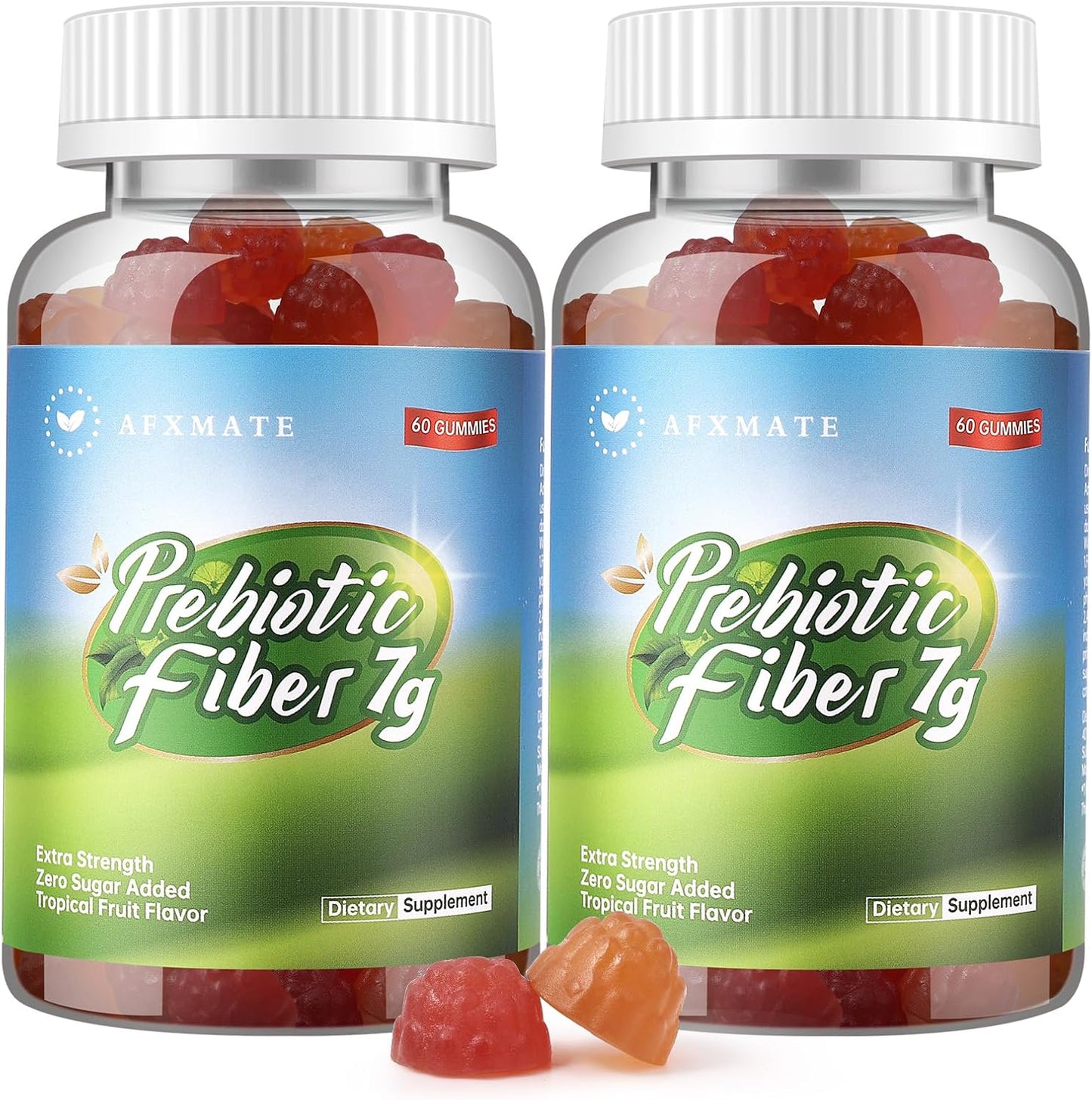 Vegan Fiber Gummies for Adults - 7g Fiber, Sugar-Free, Gluten-Free - Digestive Health and Regularity Support - 120 Count