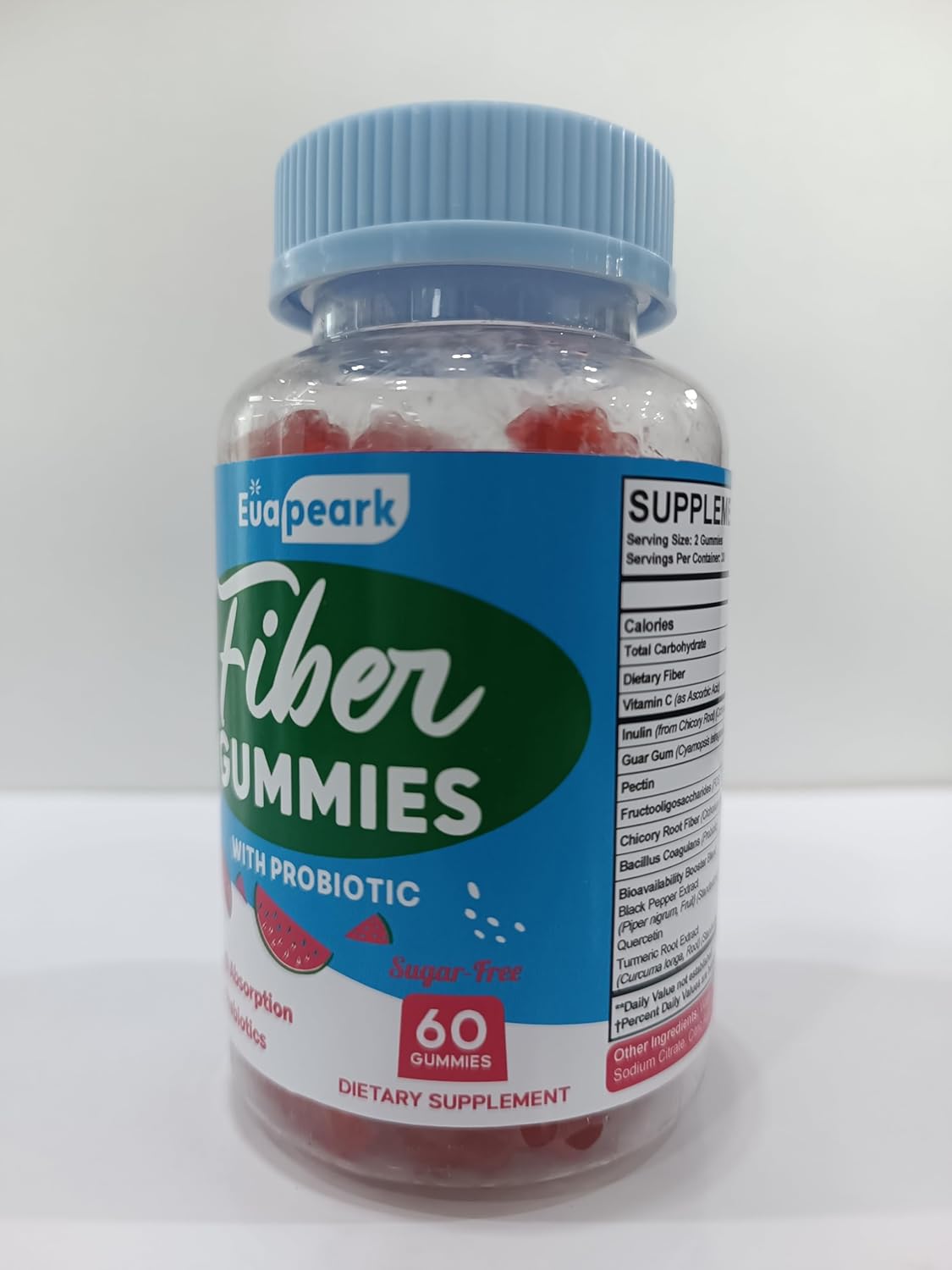 Vegan Fiber Gummies with Probiotics & Prebiotics - 2 Packs, 120 Counts - Men & Women, Regularity, Digestion & Gut Health