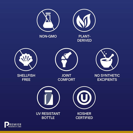 Vegan-Friendly Glucosamine Sulfate Capsules for Joint Support - 750mg Per Serving - Shellfish Free - 120 Vegetarian Capsules