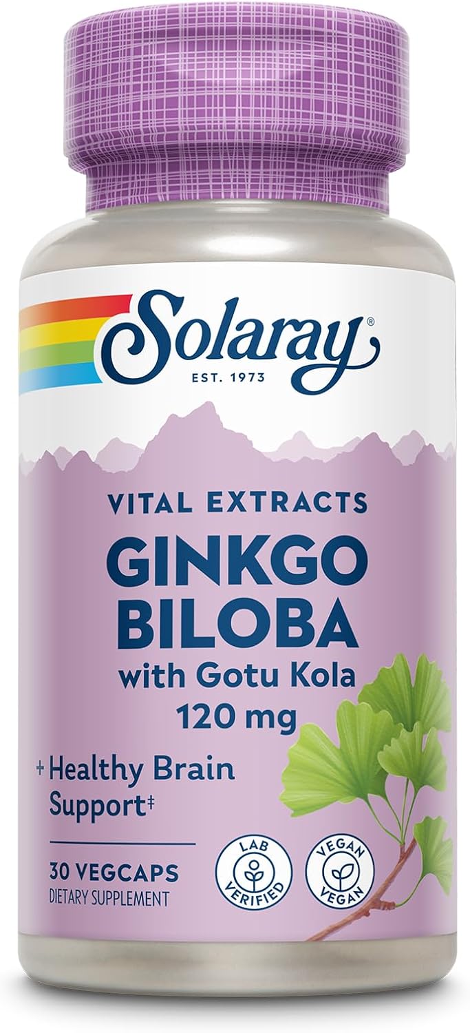 Vegan Ginkgo Biloba Capsules with Gotu Kola for Brain Health - Lab Verified, 30 Servings, 60-Day Guarantee