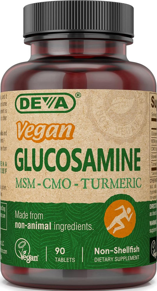 Vegan Glucosamine MSM & CMO with Turmeric and Boswellia Extracts - 90 Tablets