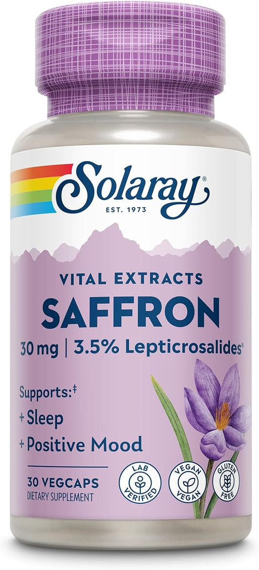Vegan Gluten-Free Saffron Extract for Sleep and Mood Support - Lab Verified - 60-Day Guarantee - 30 Servings
