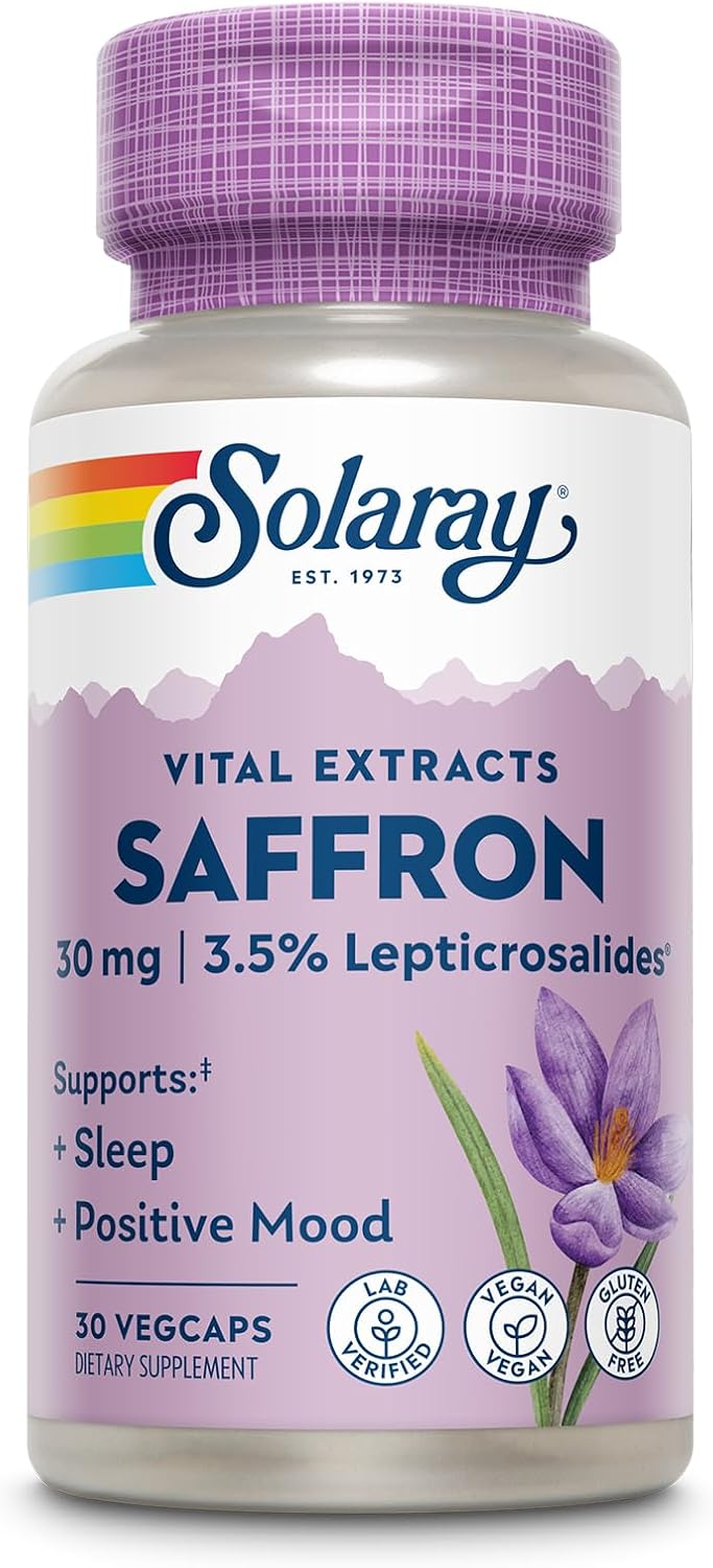Vegan Gluten-Free Saffron Extract for Sleep and Mood Support - Lab Verified - 60-Day Guarantee - 30 Servings