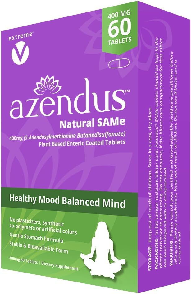 Vegan Gluten Free SAM-e Tablets 400mg - 2 Boxes of 120 Enteric Coated Tablets