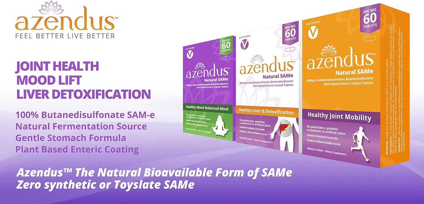 Vegan Gluten Free SAM-e Tablets 400mg - 2 Boxes of 120 Enteric Coated Tablets