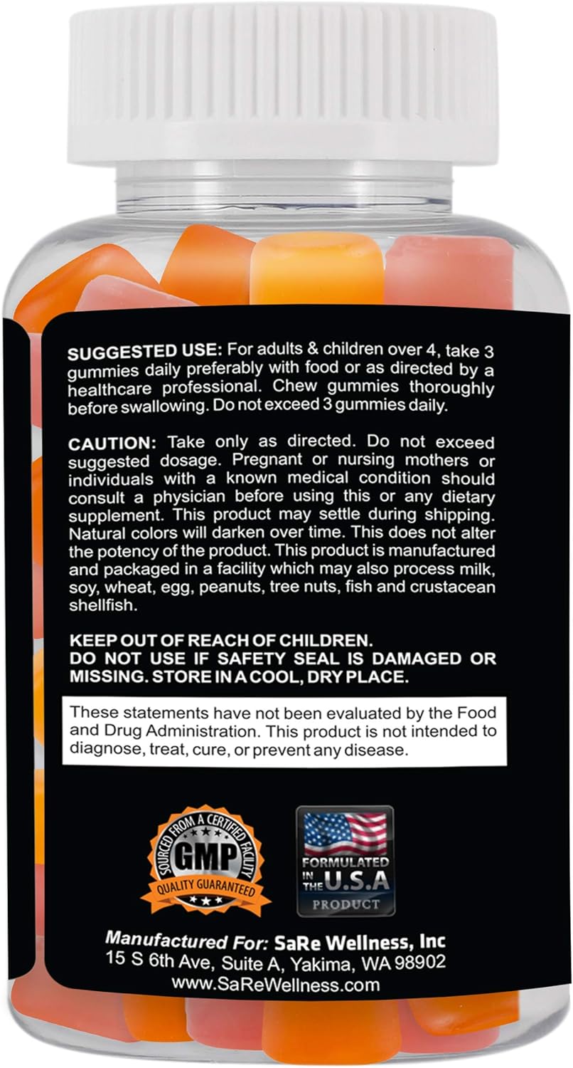 Vegan High Fiber Gummies for Adults & Kids - 90 Gluten-Free Laxative Gummies for Gut Health & Constipation Relief