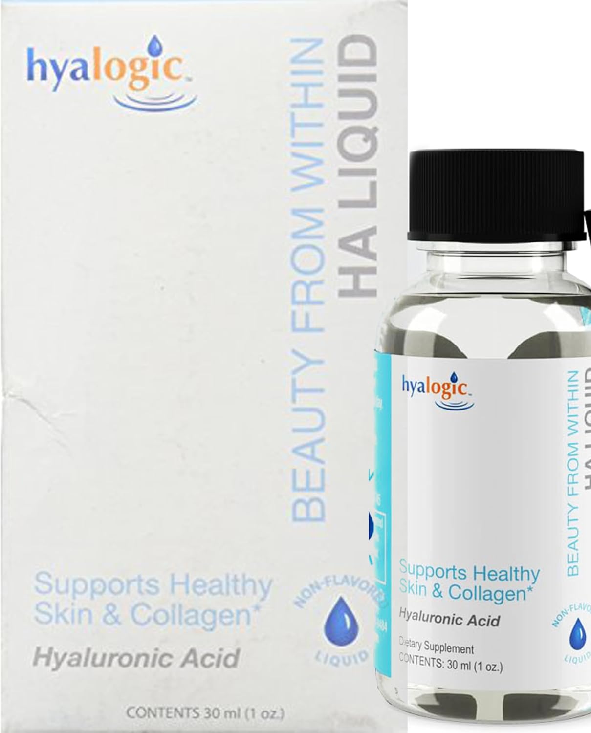 Vegan Hyaluronic Acid Liquid Supplement for Daily Skincare - Hyalogic 30ml HA Dietary Supplement
