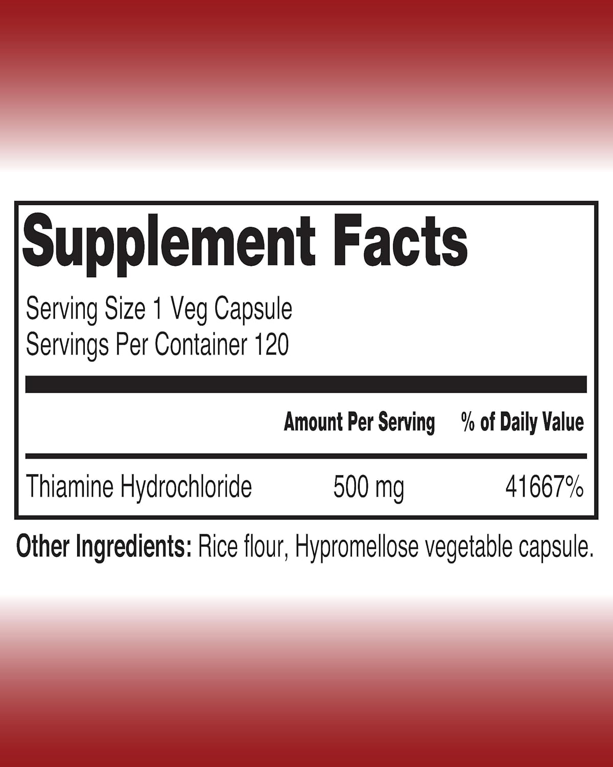 Vegan Integrative Healing Vitamin B1 Thiamine Hcl Capsules 500mg - 120 Count, Non-GMO with No Artificial Fillers