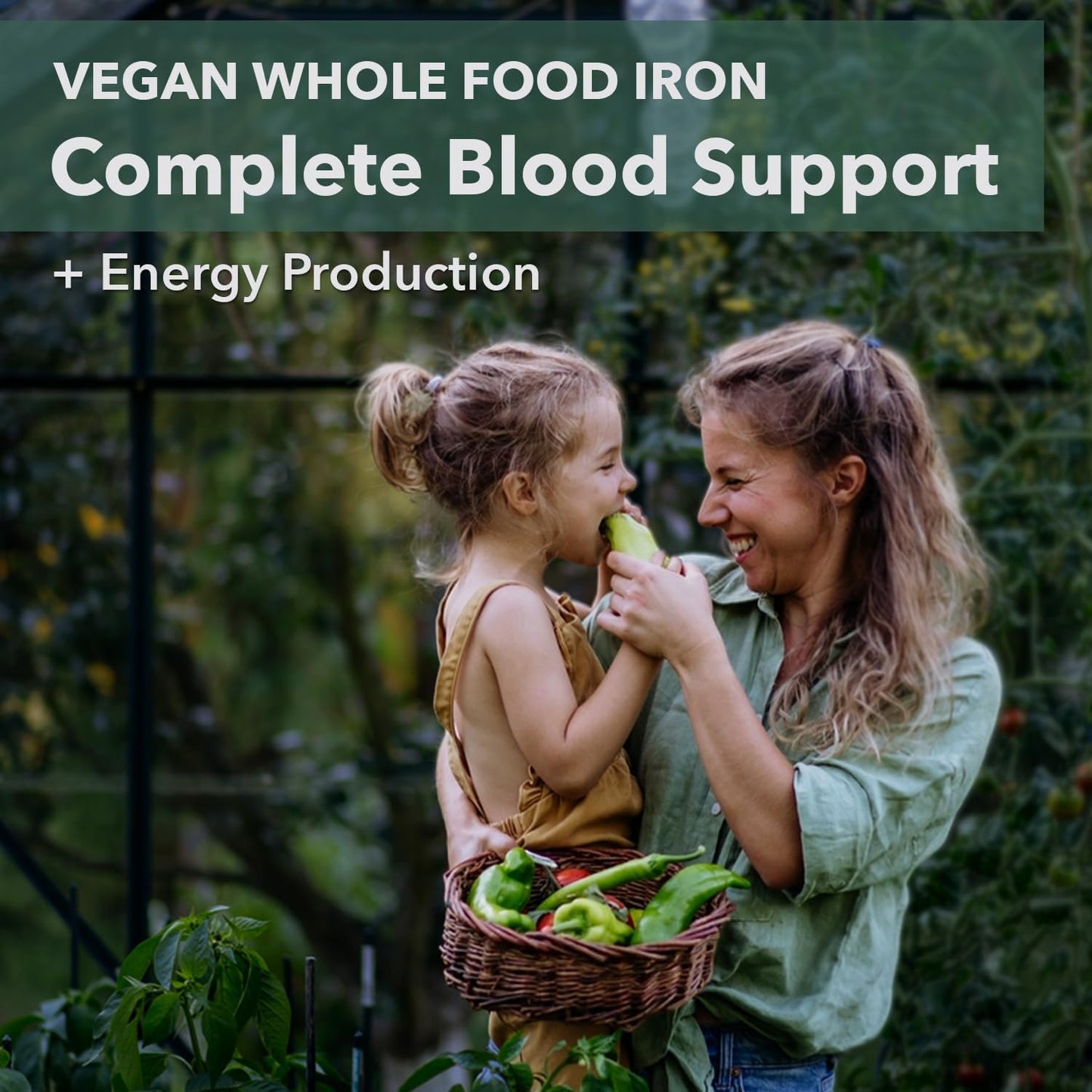 Vegan Iron Supplement with Vitamin C, B12, Folate - Non-Constipating Iron Pills for Energy & Blood Support - 60 Capsules
