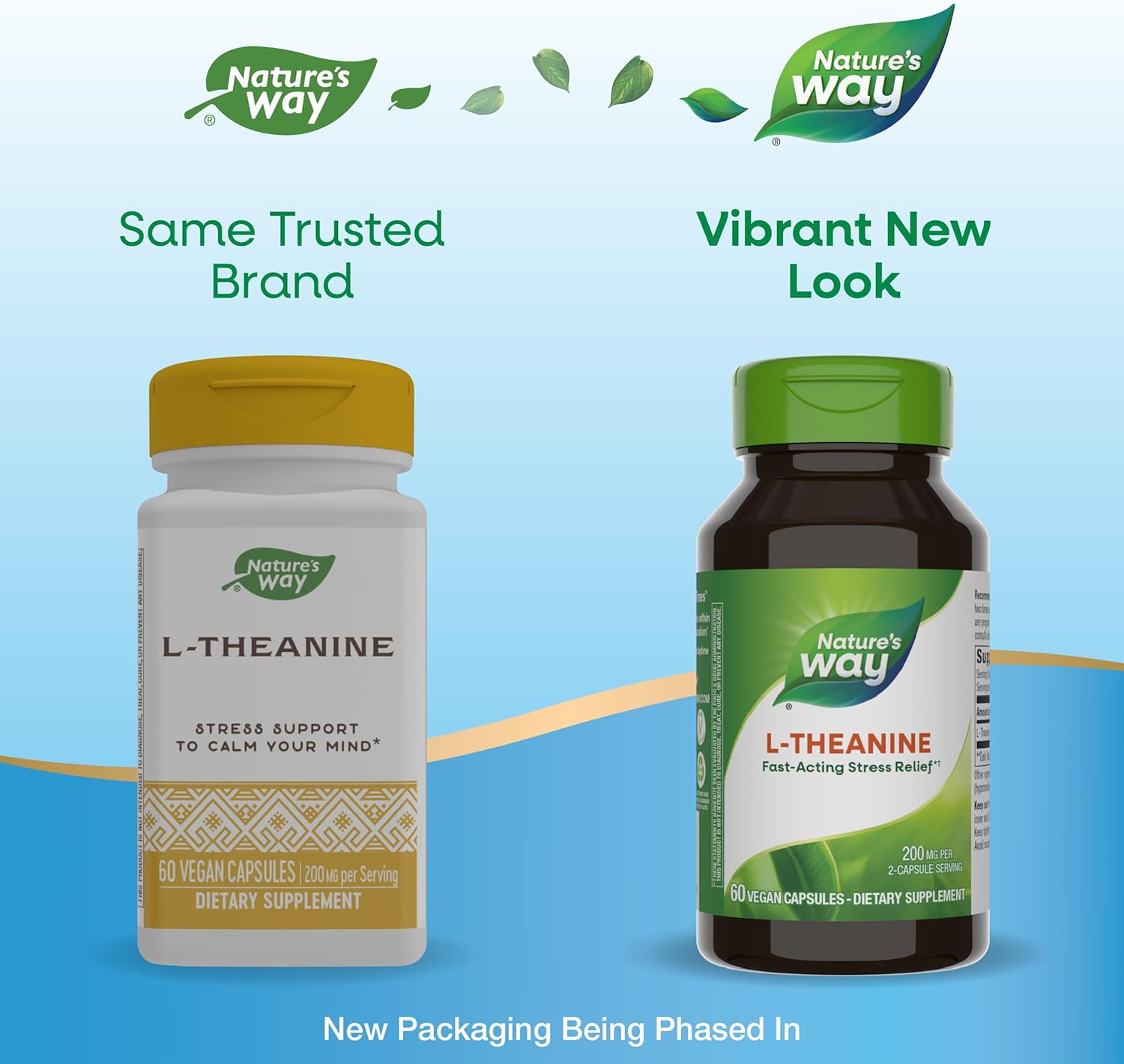 Vegan L-Theanine Capsules for Stress Support and Relaxation - 200mg, 60ct