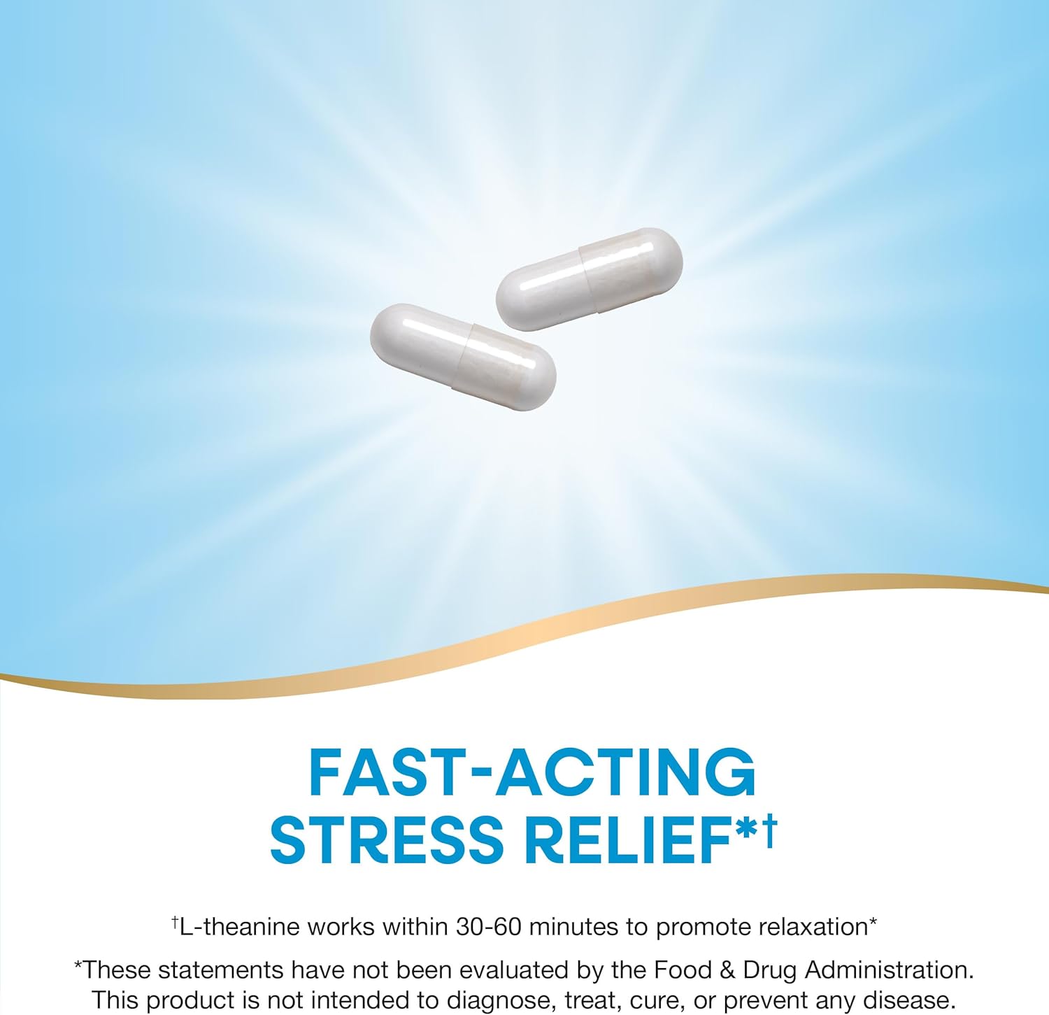 Vegan L-Theanine Capsules for Stress Support and Relaxation - 200mg, 60ct