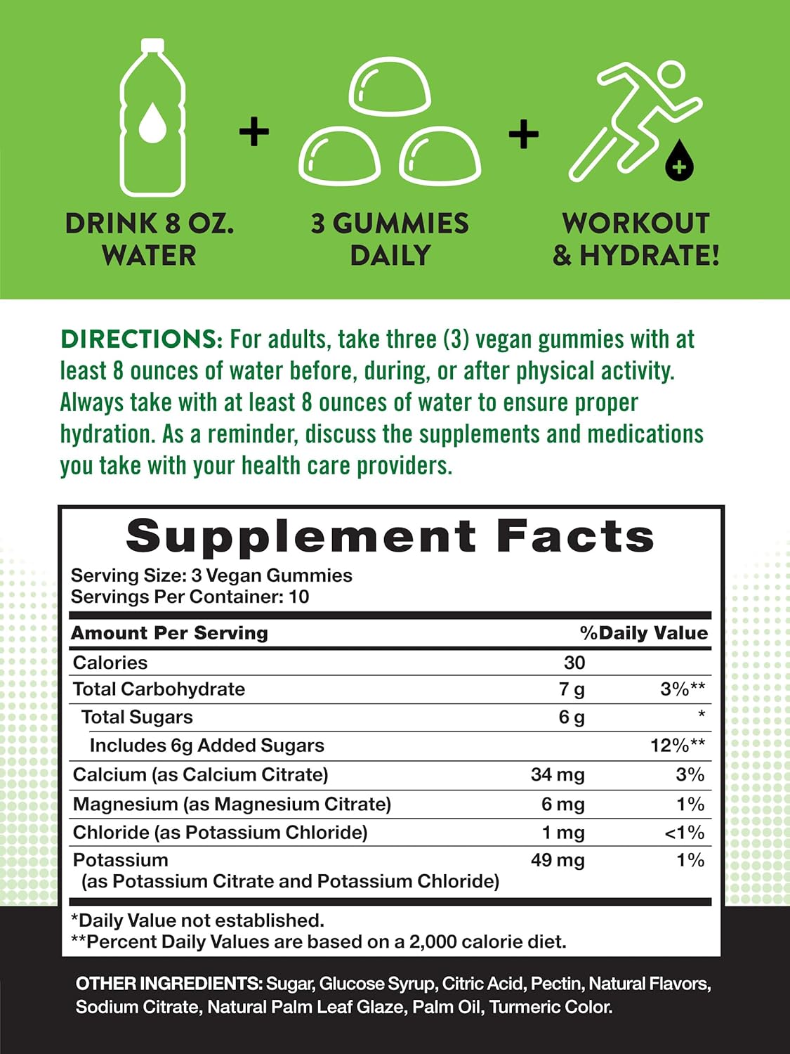 Vegan Lemon Electrolyte Gummies for Hydration | Non-GMO & Gluten Free | 30 Count