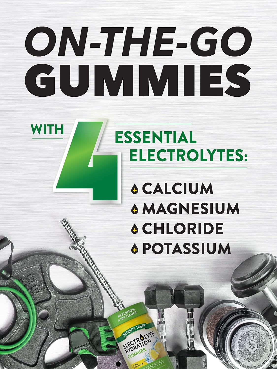 Vegan Lemon Electrolyte Gummies for Hydration | Non-GMO & Gluten Free | 30 Count