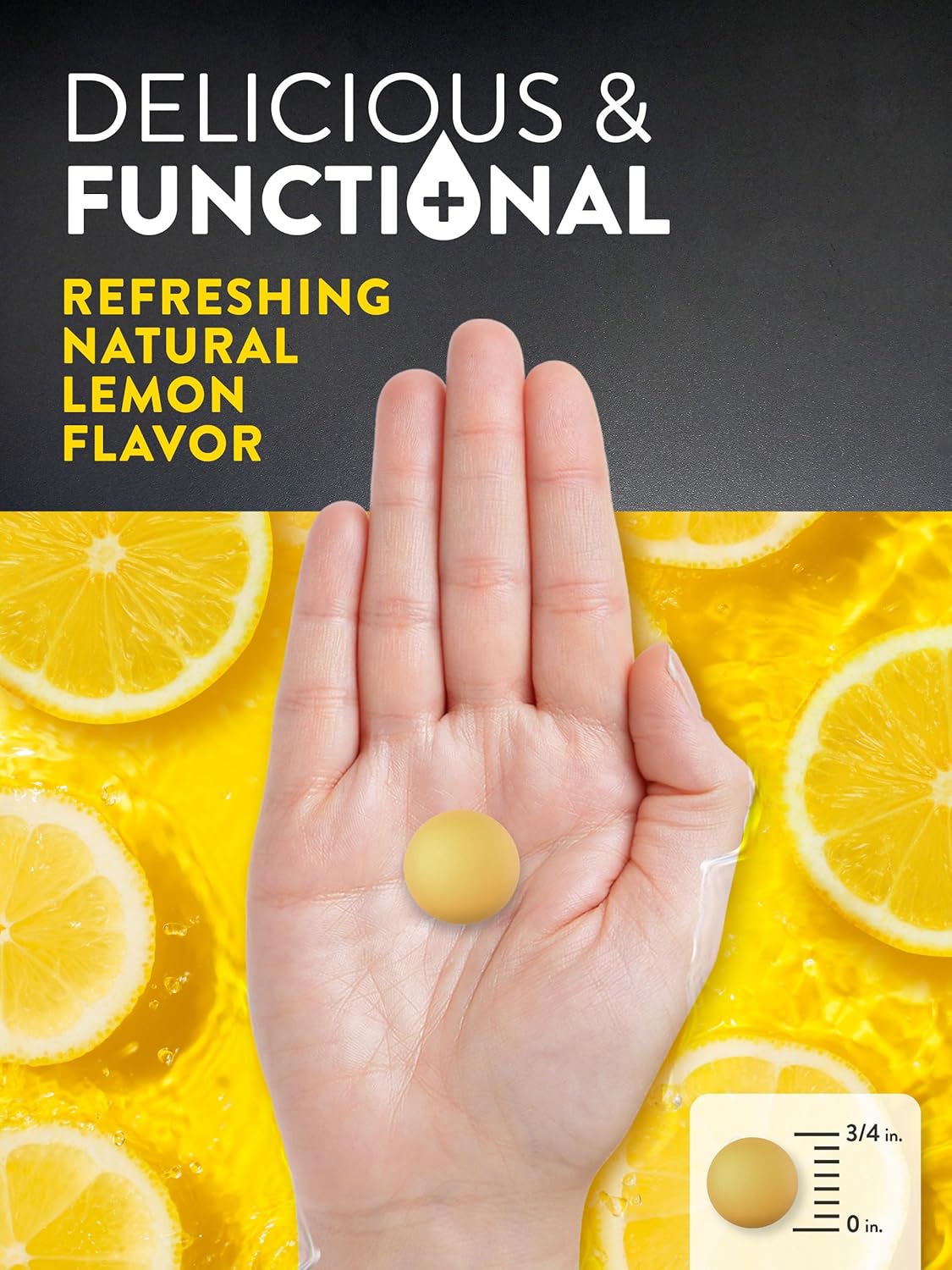 Vegan Lemon Electrolyte Gummies for Hydration | Non-GMO & Gluten Free | 30 Count