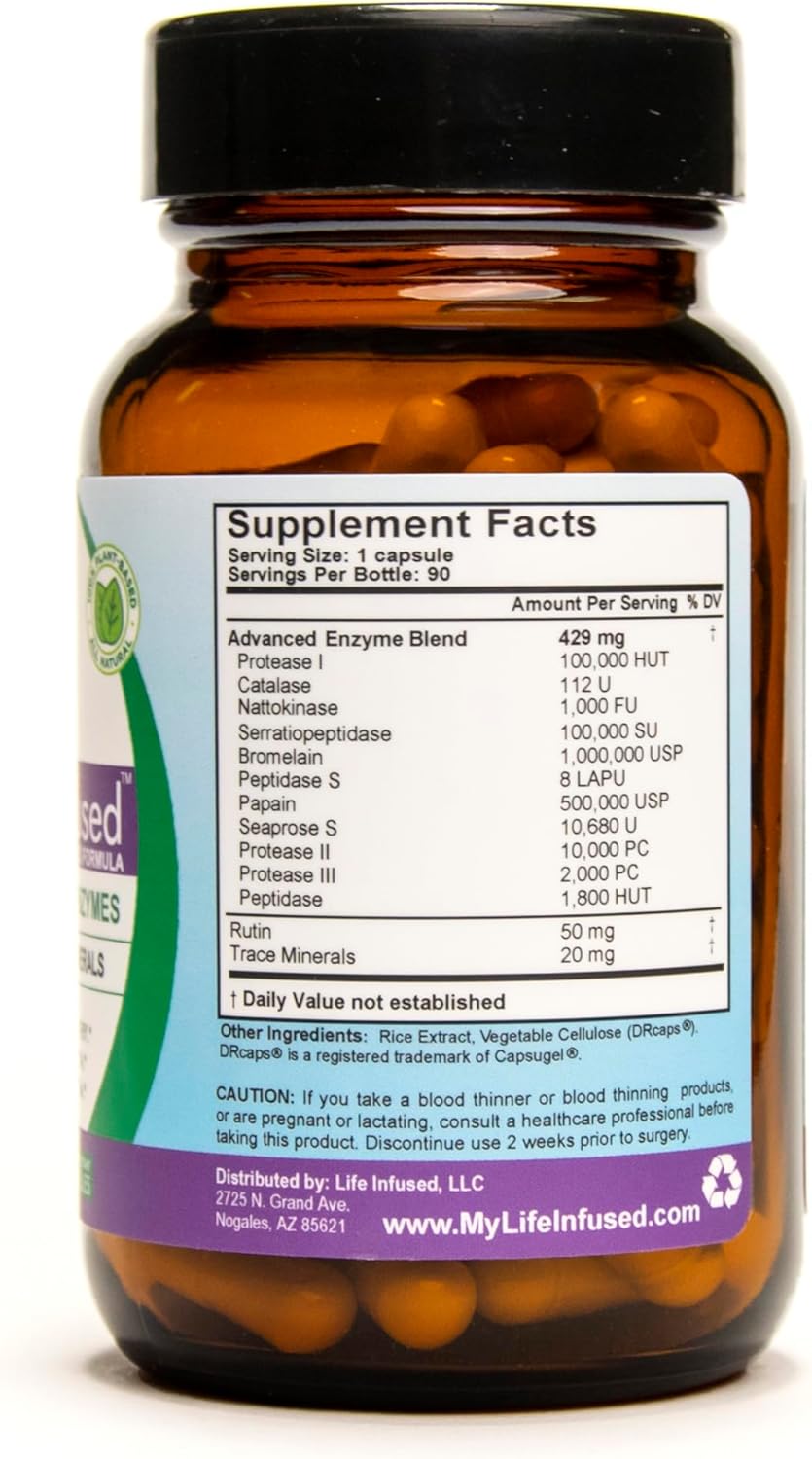 Vegan Life Infused Metabolic Support with 11 Enzymes & 72 Minerals for Immune Health - 90 Servings