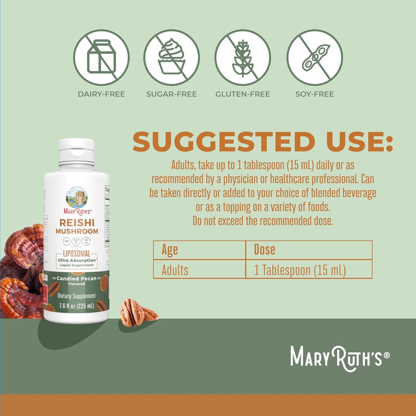 Vegan Liposomal Cordyceps & Reishi Mushroom Vitamins for Immunity & Skin, Maple Spice & Candied Pecan Flavors | Clean Label Project Verified | Non-GMO & Gluten-Free
