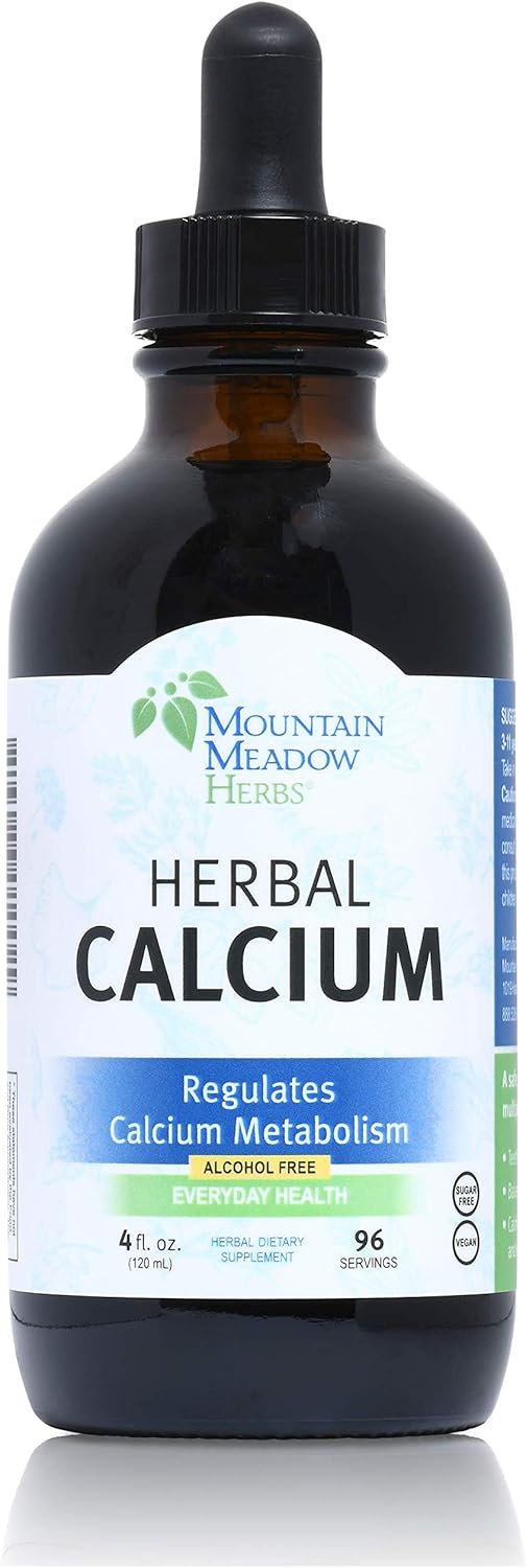 Vegan Liquid Calcium Supplement for Strong Bones & Teeth - 4 Oz - Mountain Meadow Herbs Herbal Calcium