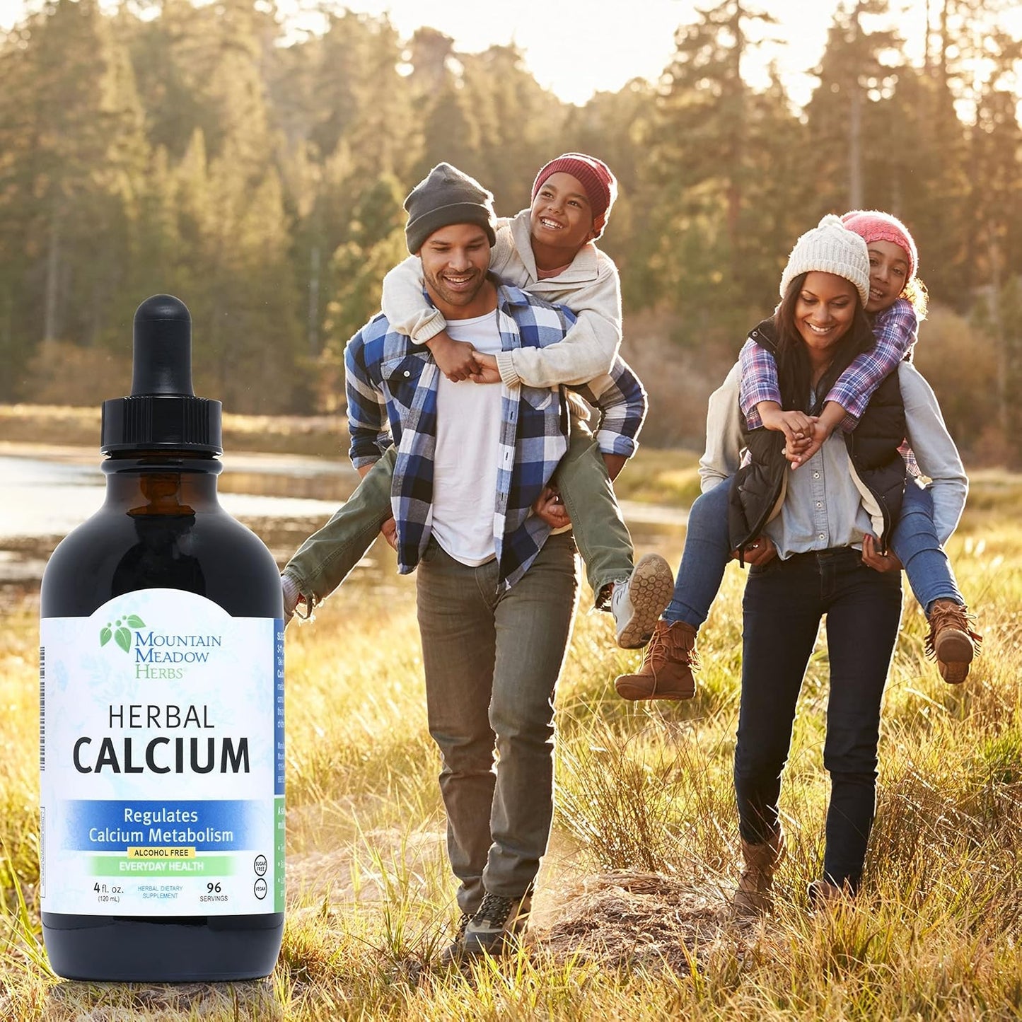 Vegan Liquid Calcium Supplement for Strong Bones & Teeth - 4 Oz - Mountain Meadow Herbs Herbal Calcium