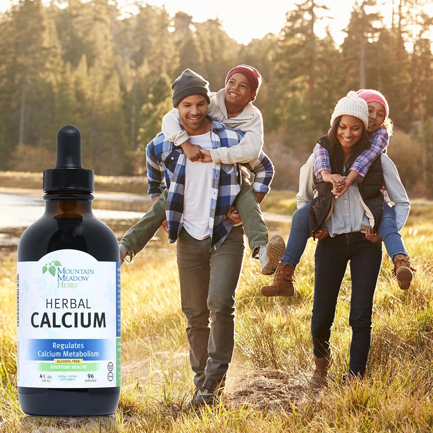 Vegan Liquid Calcium Supplement for Strong Bones & Teeth - 4 Oz - Mountain Meadow Herbs Herbal Calcium