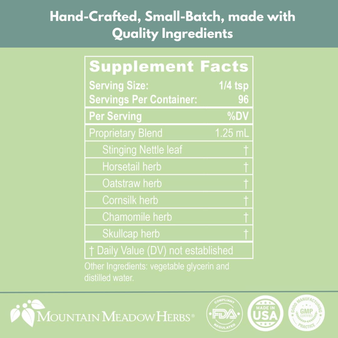 Vegan Liquid Calcium Supplement for Strong Bones & Teeth - 4 Oz - Mountain Meadow Herbs Herbal Calcium