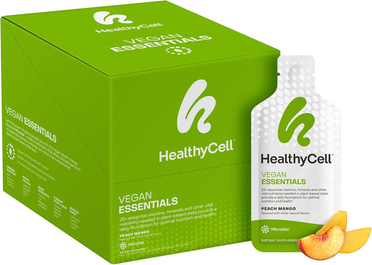 Vegan Liquid Multivitamin Supplement for Brain, Heart, Immunity, Energy, Skin, Hair - 30 Gel Packs - Vegan Multivitamin for Women & Men