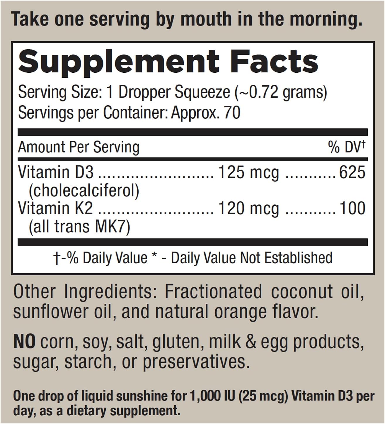 Vegan Liquid Vitamin D3 & K2 Supplement - 5000 IU D3, Trans MK7 K2 - Gluten-Free, Non-GMO - Ideal for Adults & Kids - Daily Sunshine Boost