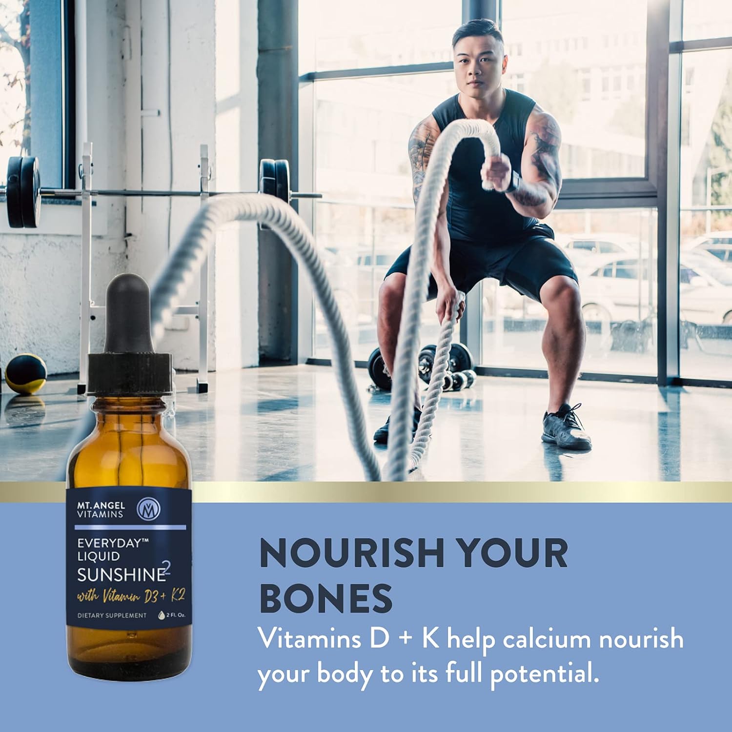 Vegan Liquid Vitamin D3 & K2 Supplement - 5000 IU D3, Trans MK7 K2 - Gluten-Free, Non-GMO - Ideal for Adults & Kids - Daily Sunshine Boost