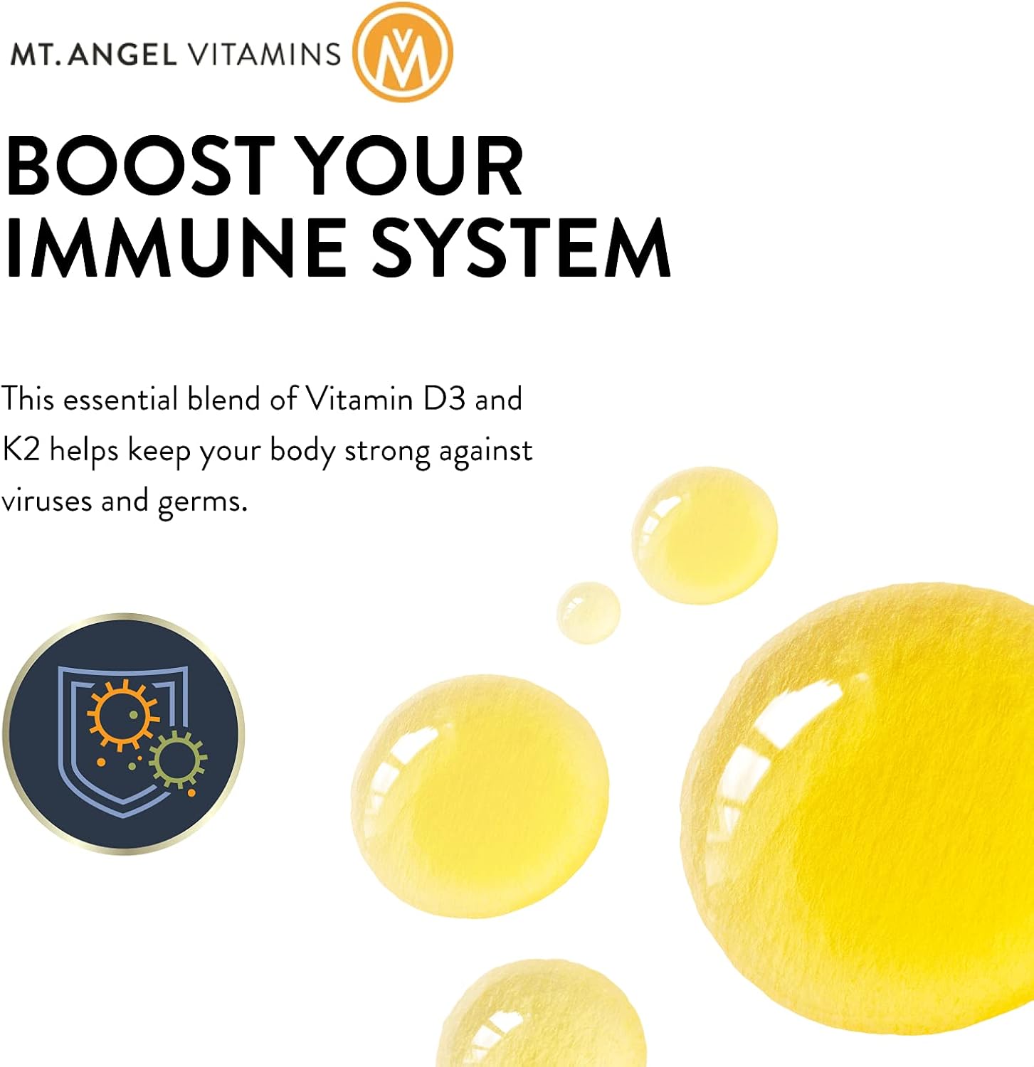 Vegan Liquid Vitamin D3 & K2 Supplement - 5000 IU D3, Trans MK7 K2 - Gluten-Free, Non-GMO - Ideal for Adults & Kids - Daily Sunshine Boost