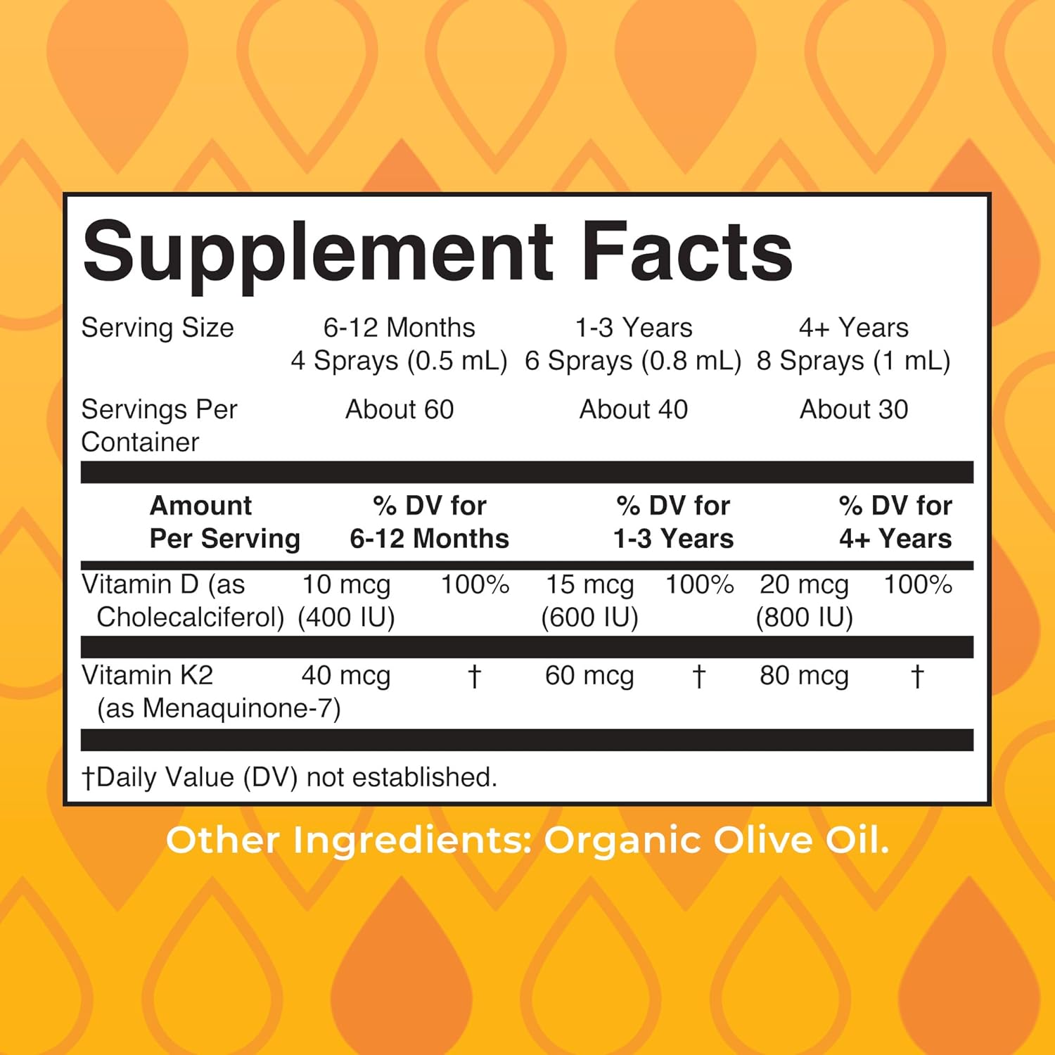 Vegan MaryRuth Organics Vitamin D3 K2 Spray for Strong Bones & Heart Health - 2 in 1 Supplement for Adults & Kids - 1 Fl Oz