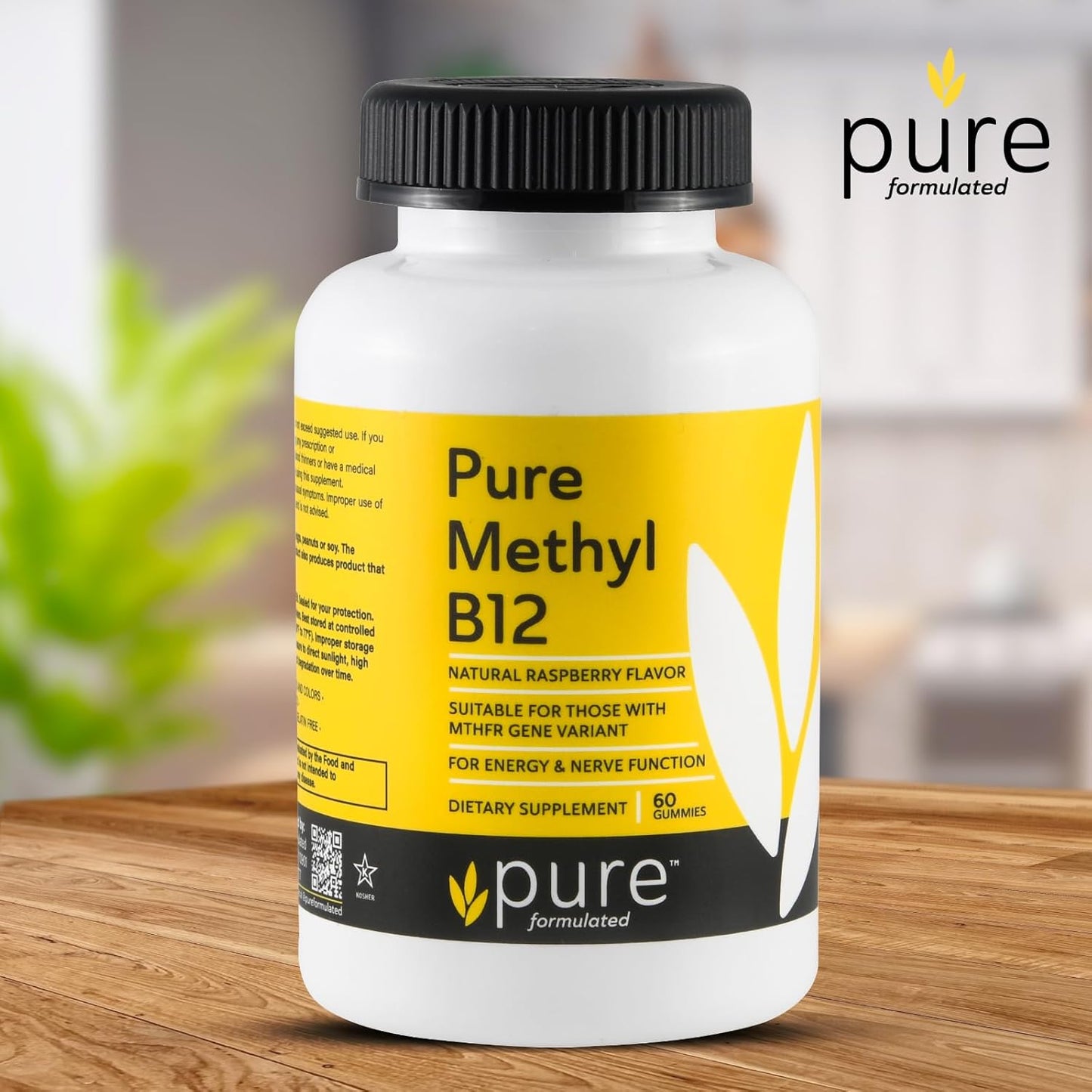 Vegan Methyl B12 Vitamin Gummies for Energy & Nerve Function - Gluten-Free & Dairy-Free - 60 Gummies 1500 mcg