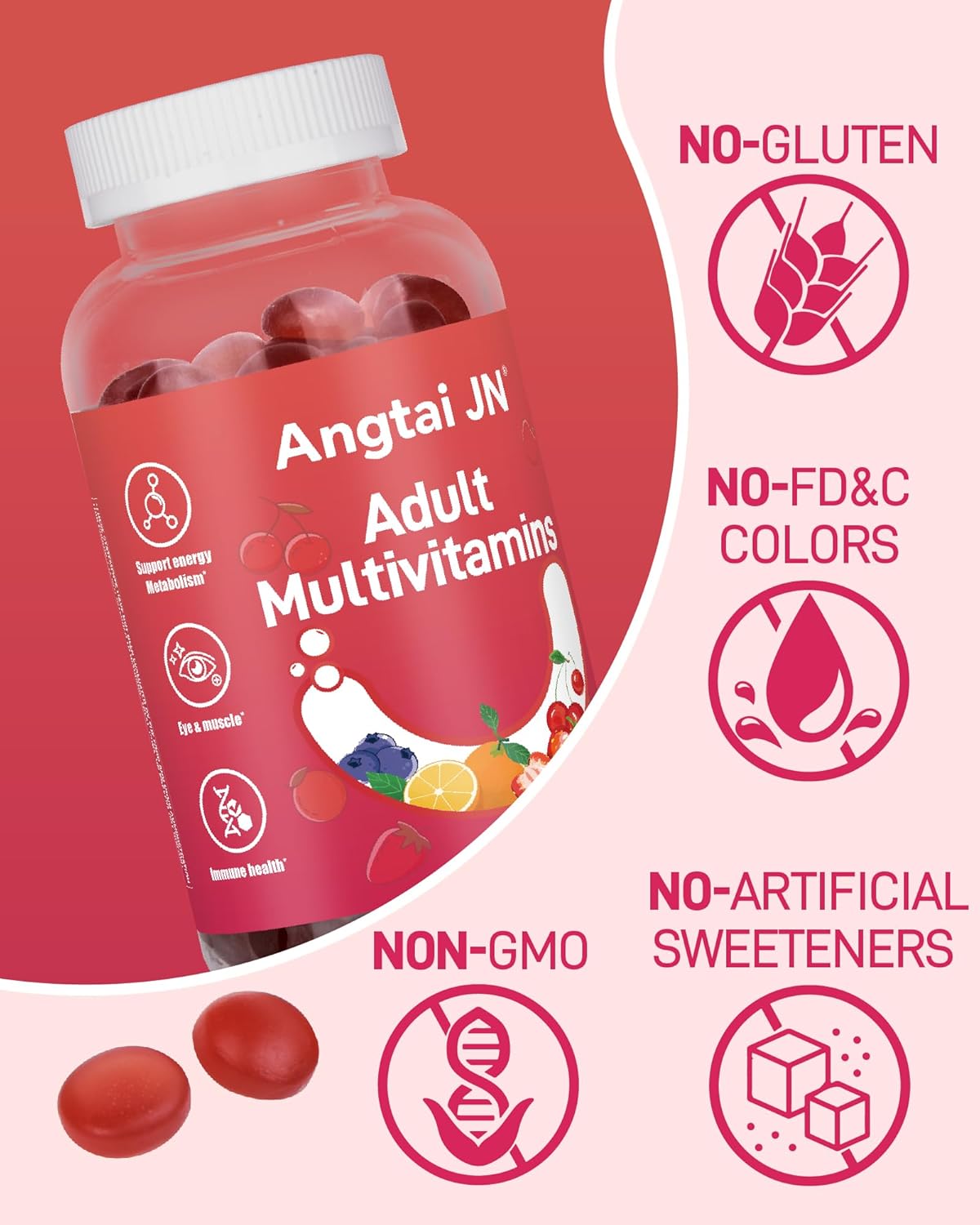 Vegan Mixed Berry Flavored Multivitamin Gummies for Adults - 120 Count