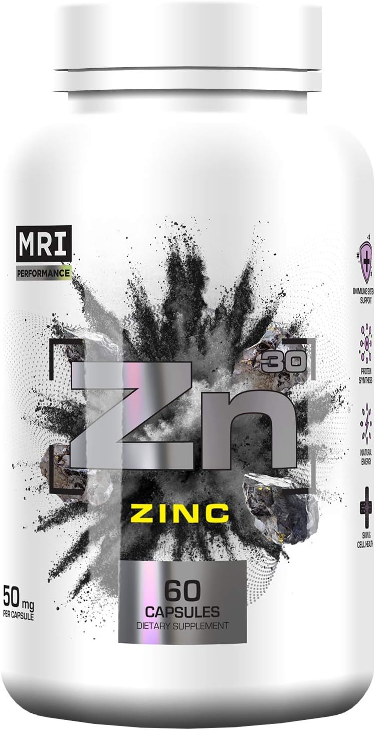 Vegan MRI Zinc Capsules 50mg for Immune System, Muscle Repair, Lean Muscle, Energy & Endurance Boost