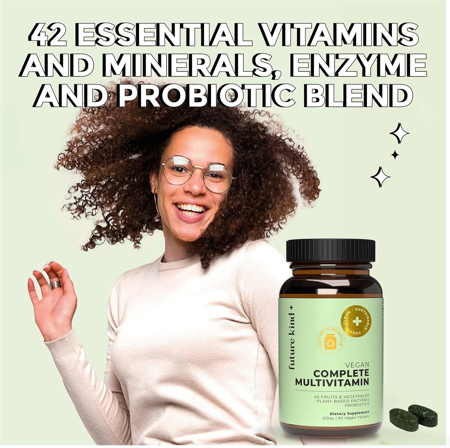 Vegan Multivitamin Bundle with B12, Omega 3, and Vitamin D3 - Complete 42 Vitamin Supplement for Men and Women