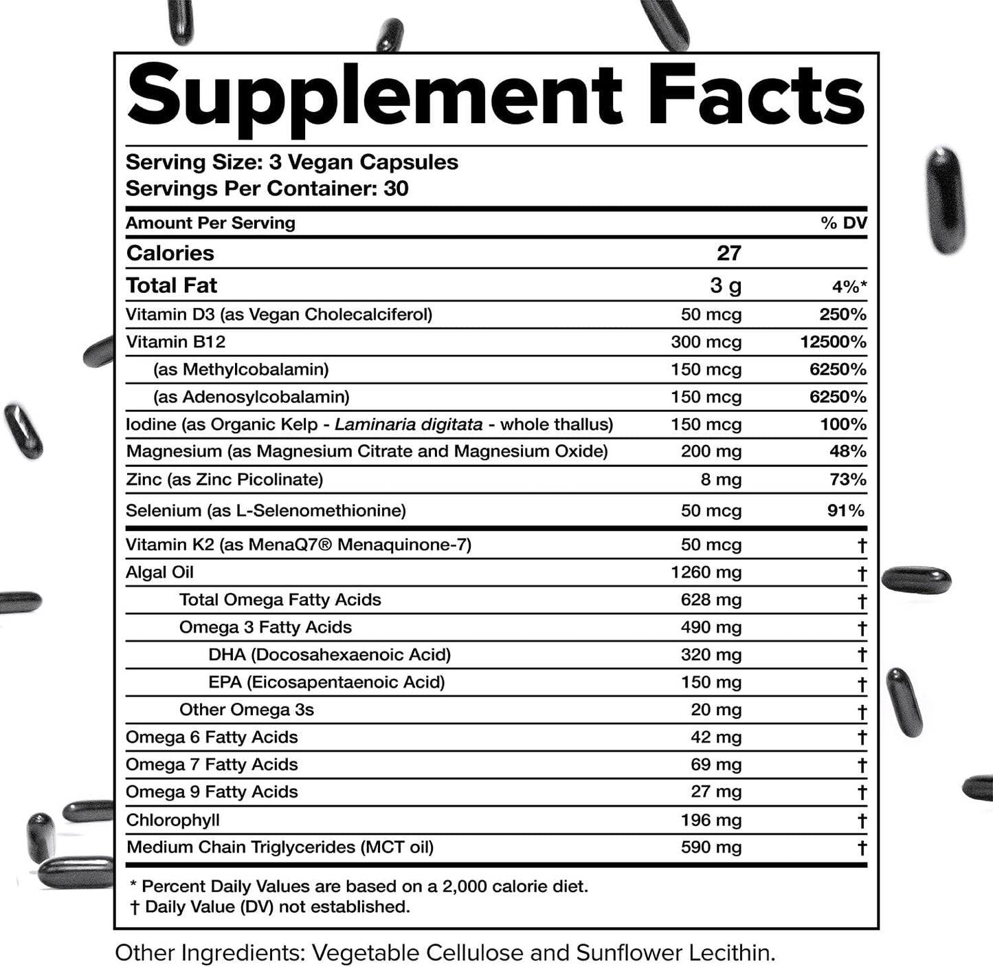 Vegan Multivitamin Bundle with B12 Spray - Omega 3, Vitamin D3 K2, Zinc, Magnesium - Energy & Immune Support - 30 Servings, 90 Capsules & 60 Servings