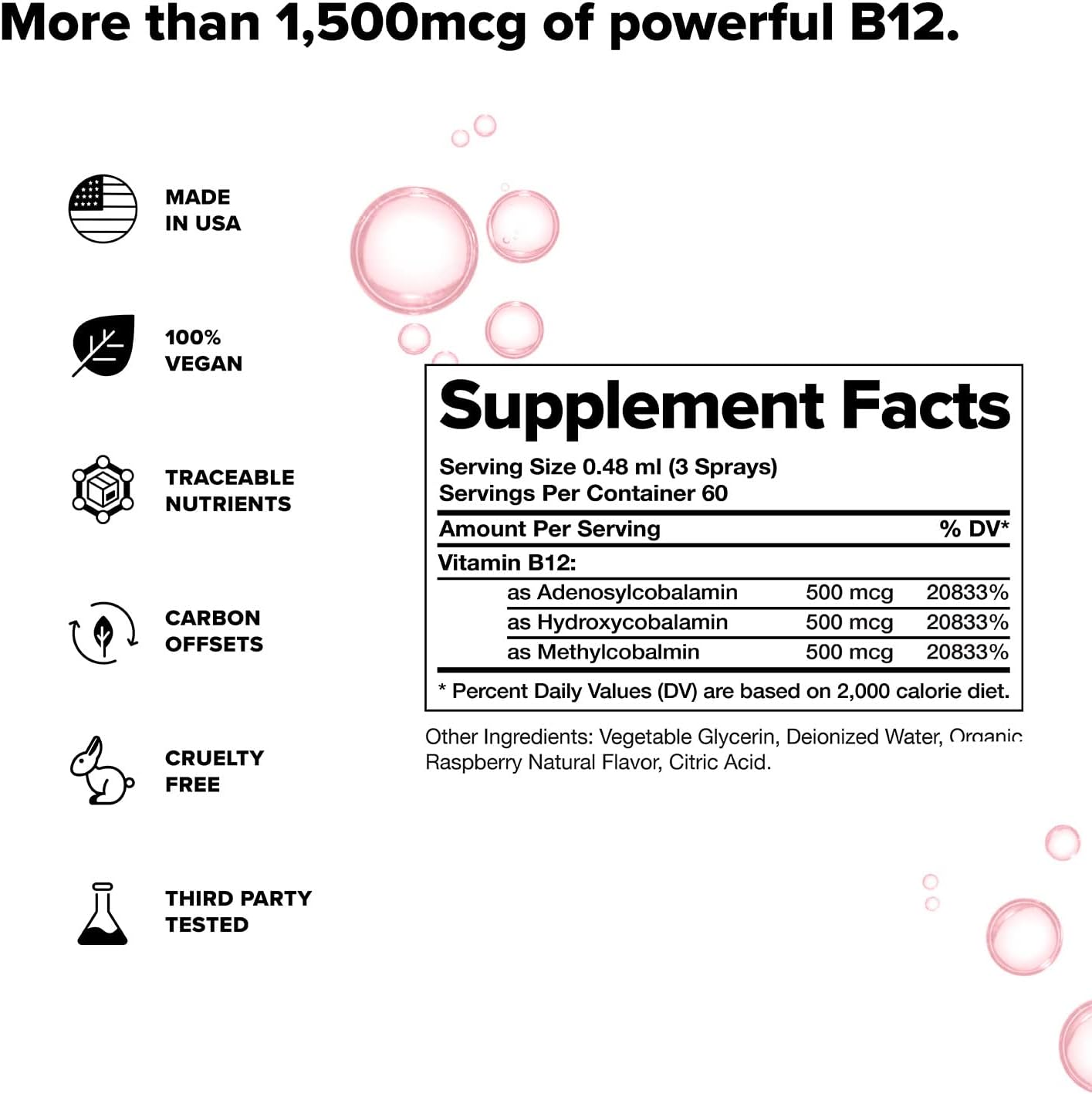 Vegan Multivitamin Bundle with B12 Spray - Omega 3, Vitamin D3 K2, Zinc, Magnesium - Energy & Immune Support - 30 Servings, 90 Capsules & 60 Servings