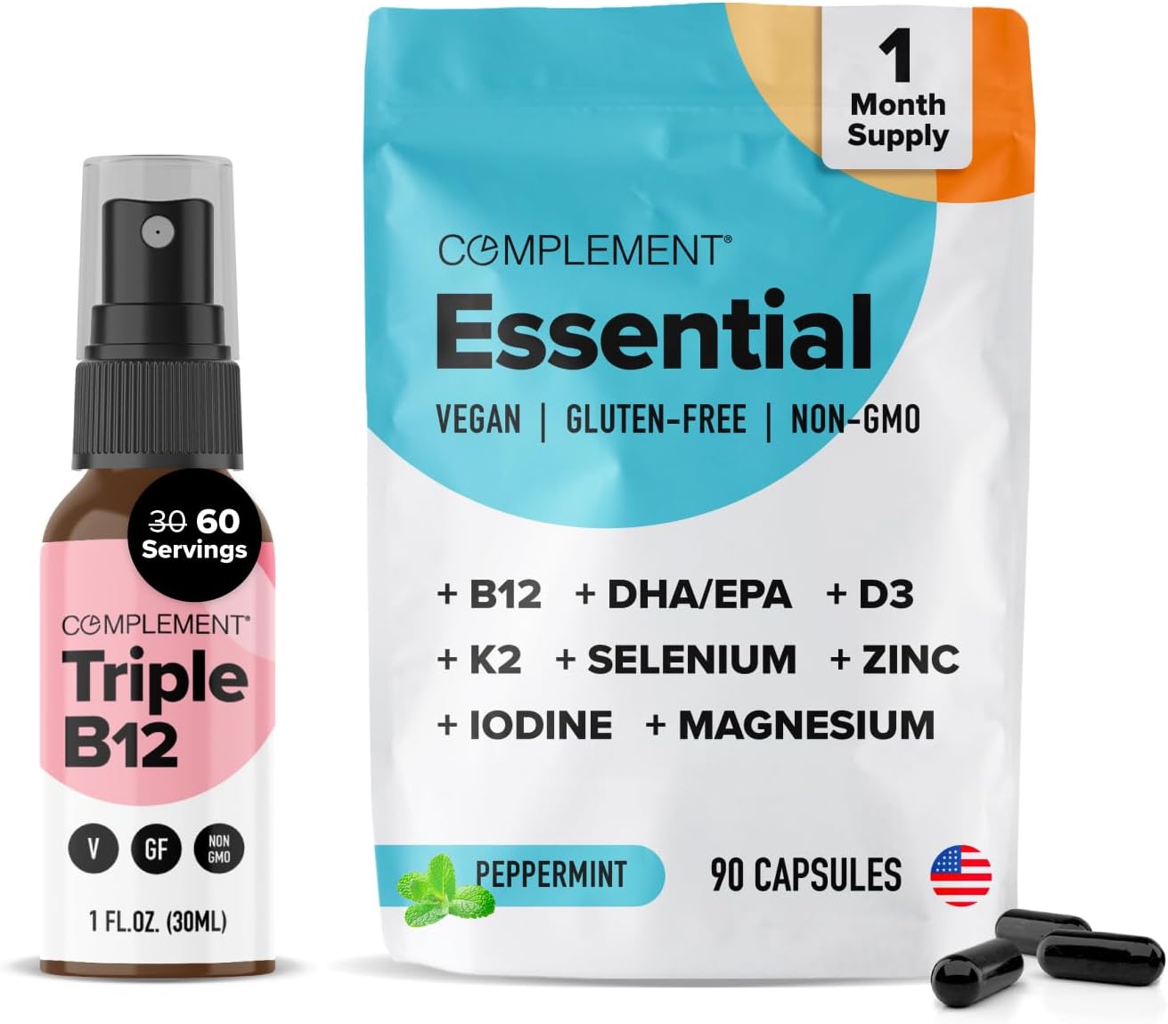 Vegan Multivitamin Bundle with Triple B12 Spray for Essential Nutrient Support