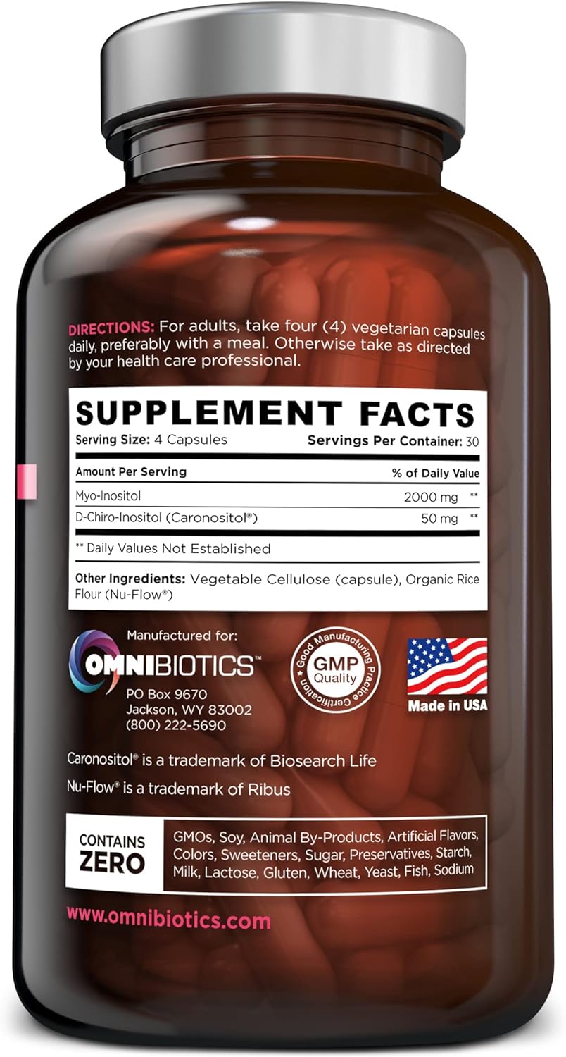 Vegan Myo-Inositol Plus & D-Chiro Inositol Supplement - 120 Capsules - 40:1 Ratio
