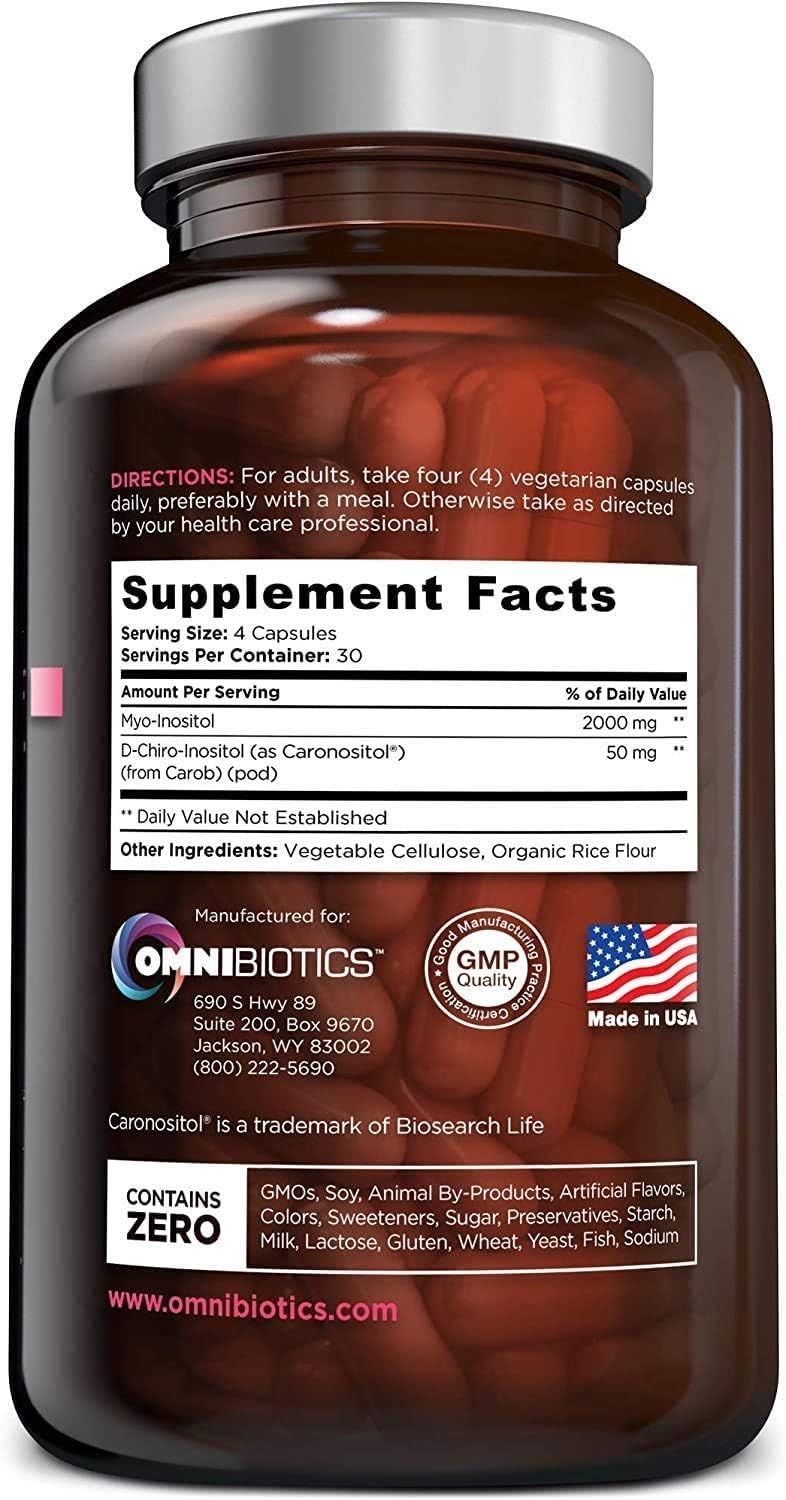 Vegan Myo-Inositol Plus & D-Chiro Inositol Supplement - 120 Capsules - 40:1 Ratio