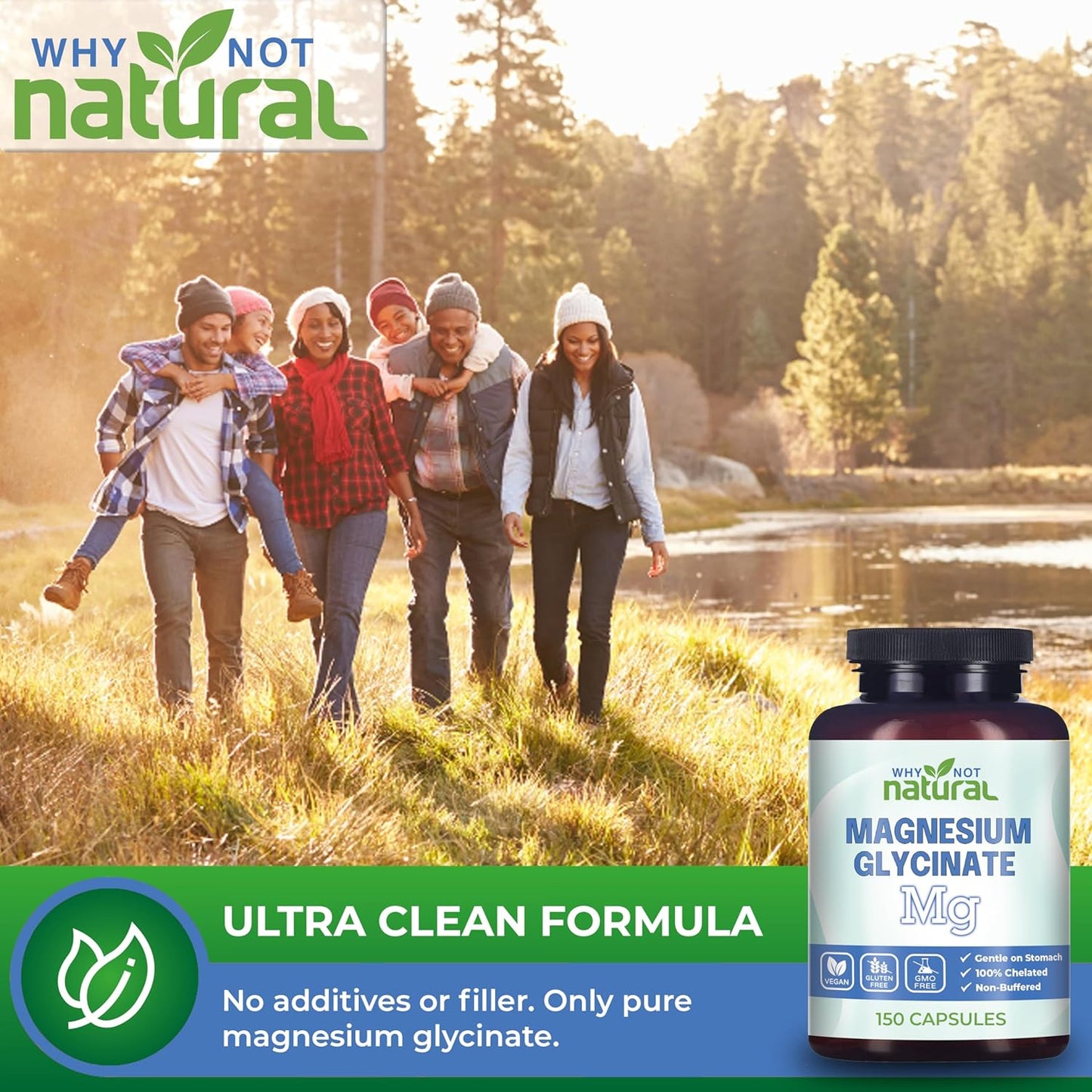 Vegan Natural Magnesium Glycinate Capsules 500mg - Pure & Filler-Free Sleep Aid Supplement