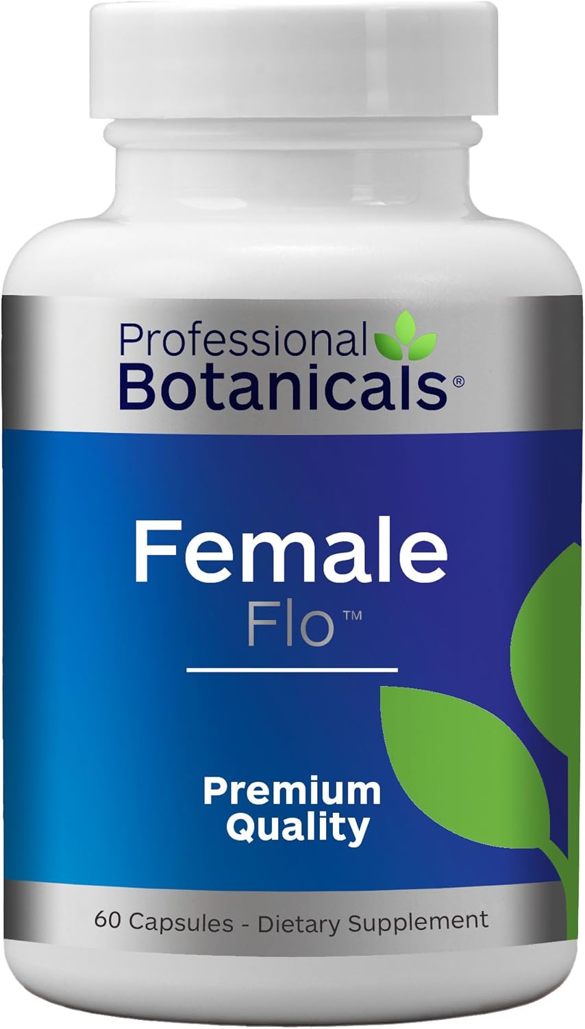 Vegan Natural PMS Support Capsules for Women - Professional Botanicals Female Flo - 60 Vegetarian Capsules