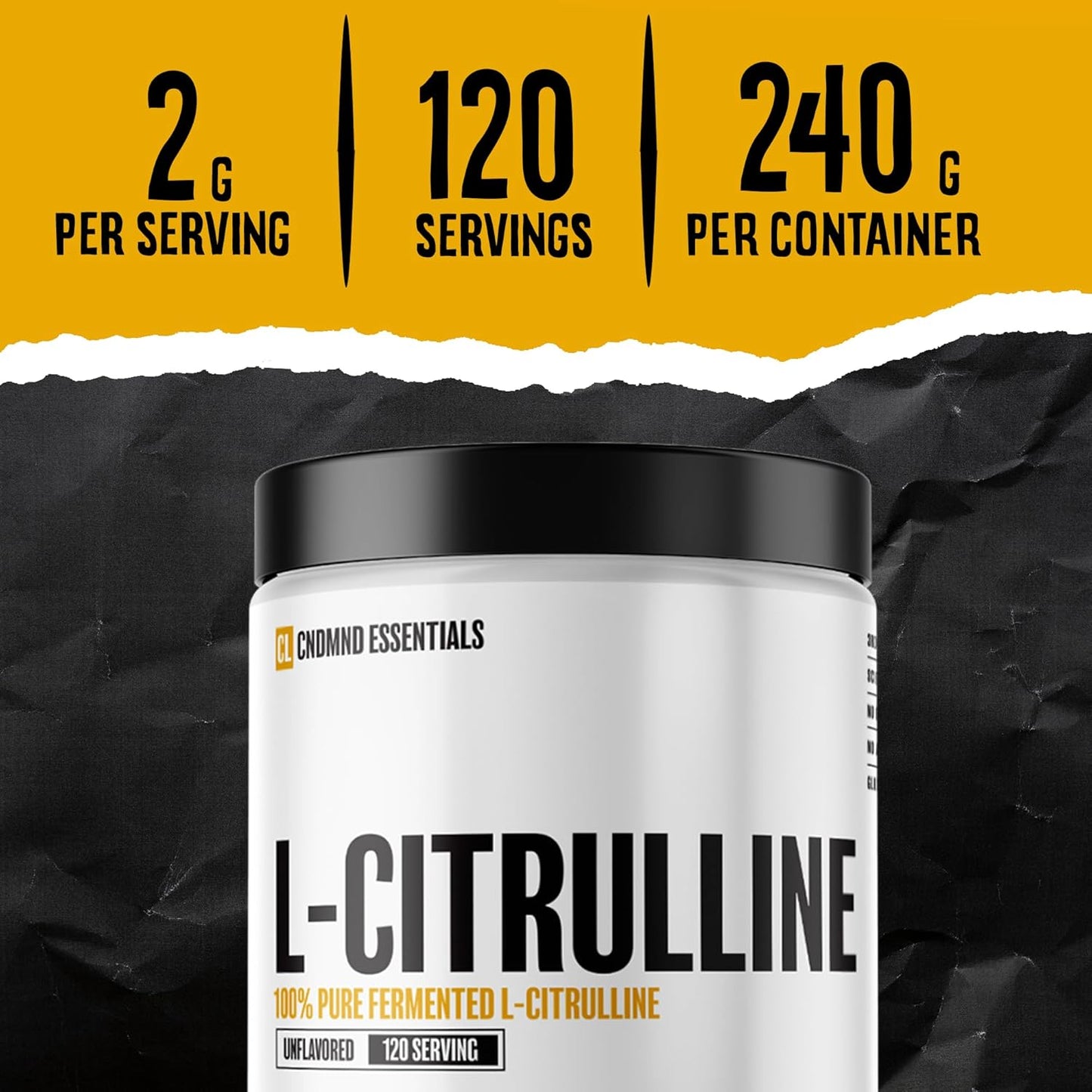 Vegan Nitric Oxide Booster Powder for Endurance | Condemned Labz L-Citrulline | Gluten Free | 120 Servings | Unflavored