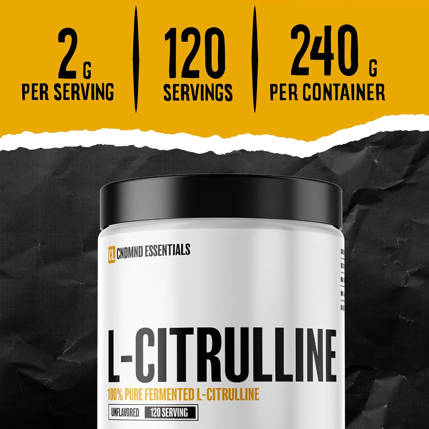 Vegan Nitric Oxide Booster Powder for Endurance | Condemned Labz L-Citrulline | Gluten Free | 120 Servings | Unflavored